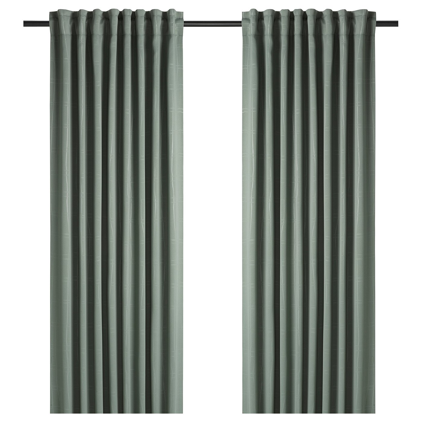 PRAKTTIDLÖSA room darkening curtains, 1 pair, green, 50x98" IKEA