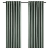 PRAKTTIDLÖSA Room darkening curtains, 1 pair, green, 50x98 "
