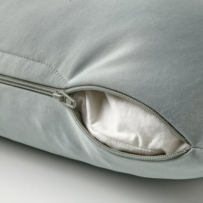 PUCKELMAL Cushion cover, light gray-turquoise, 20x20 "