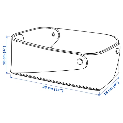 Illustration with measurements for the product: PUDDA.