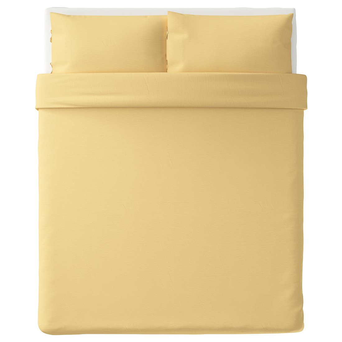 PUDERVIVA Duvet cover and pillowcase(s), light yellow, Full/Queen