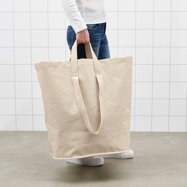 PURRPINGLA Laundry bag, beige, 26 gallon - IKEA