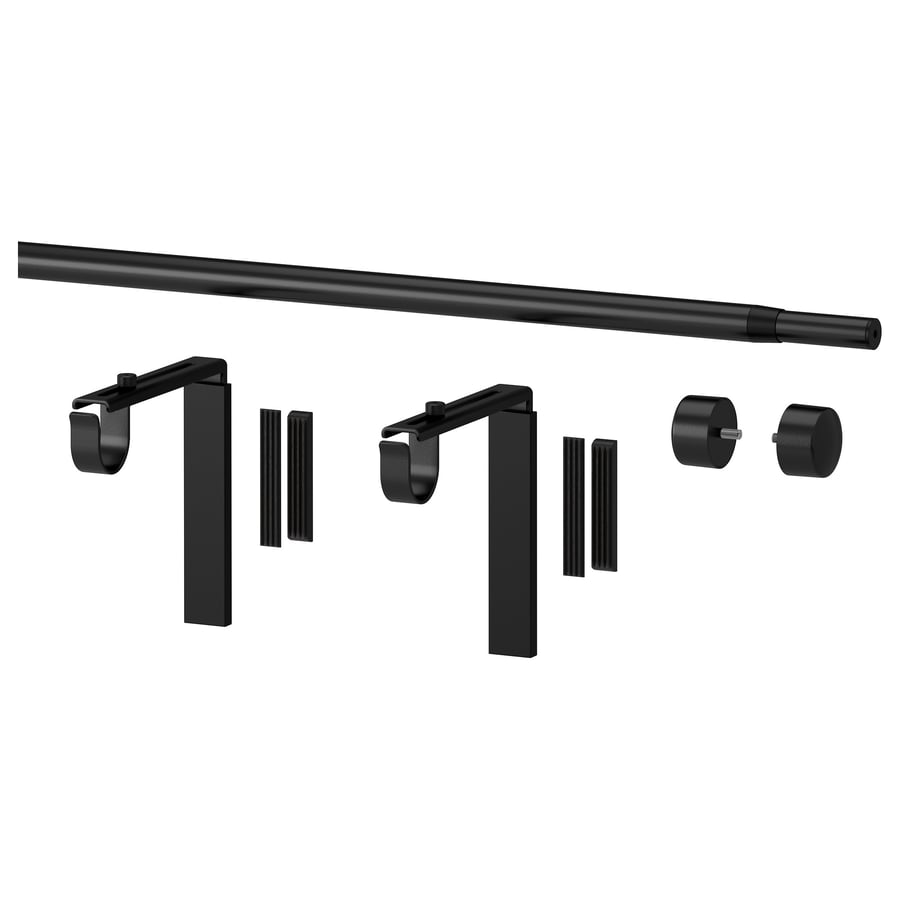 RÄCKA curtain rod combination, black, 471/4825/8" IKEA