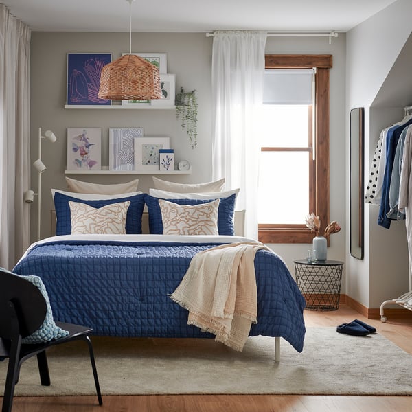 RÄVSTARR Comforter set, dark blue, Full/Queen