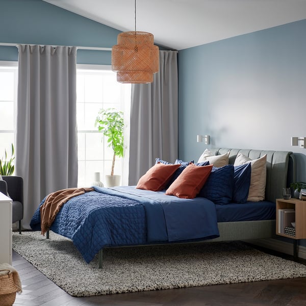 RÄVSTARR Comforter set, dark blue, King