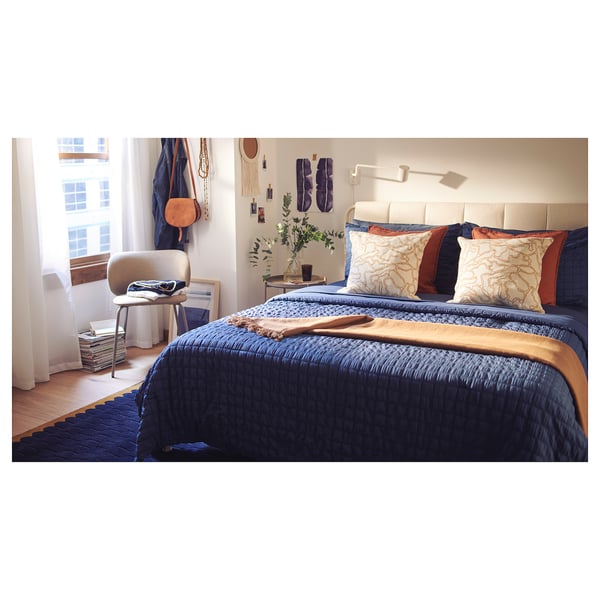 RÄVSTARR Comforter set, dark blue, Full/Queen