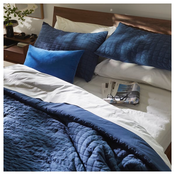 RÄVSTARR Comforter set, dark blue, King
