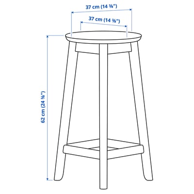 RÄVSTEN bar stool, counter height rubberwood, 243/8" - IKEA