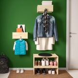 RAGGBERG Coat rack with shelf, pine, 15 3/4x8 1/4x6 3/4 "
