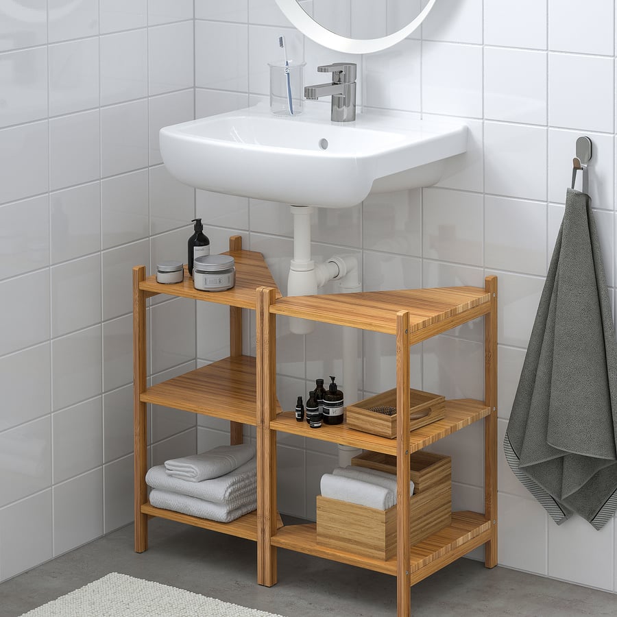 RÅGRUND / BJÖRKÅN sink shelf/corner shelf, bamboo - IKEA