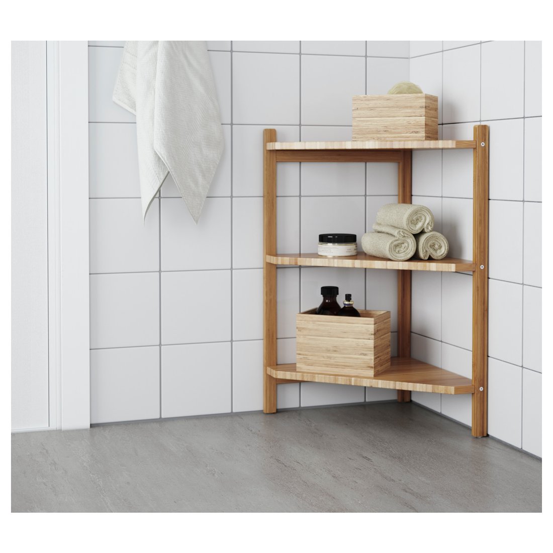 RÅGRUND Sink shelf/corner shelf, bamboo, 13 3/8x23 5/8" - IKEA