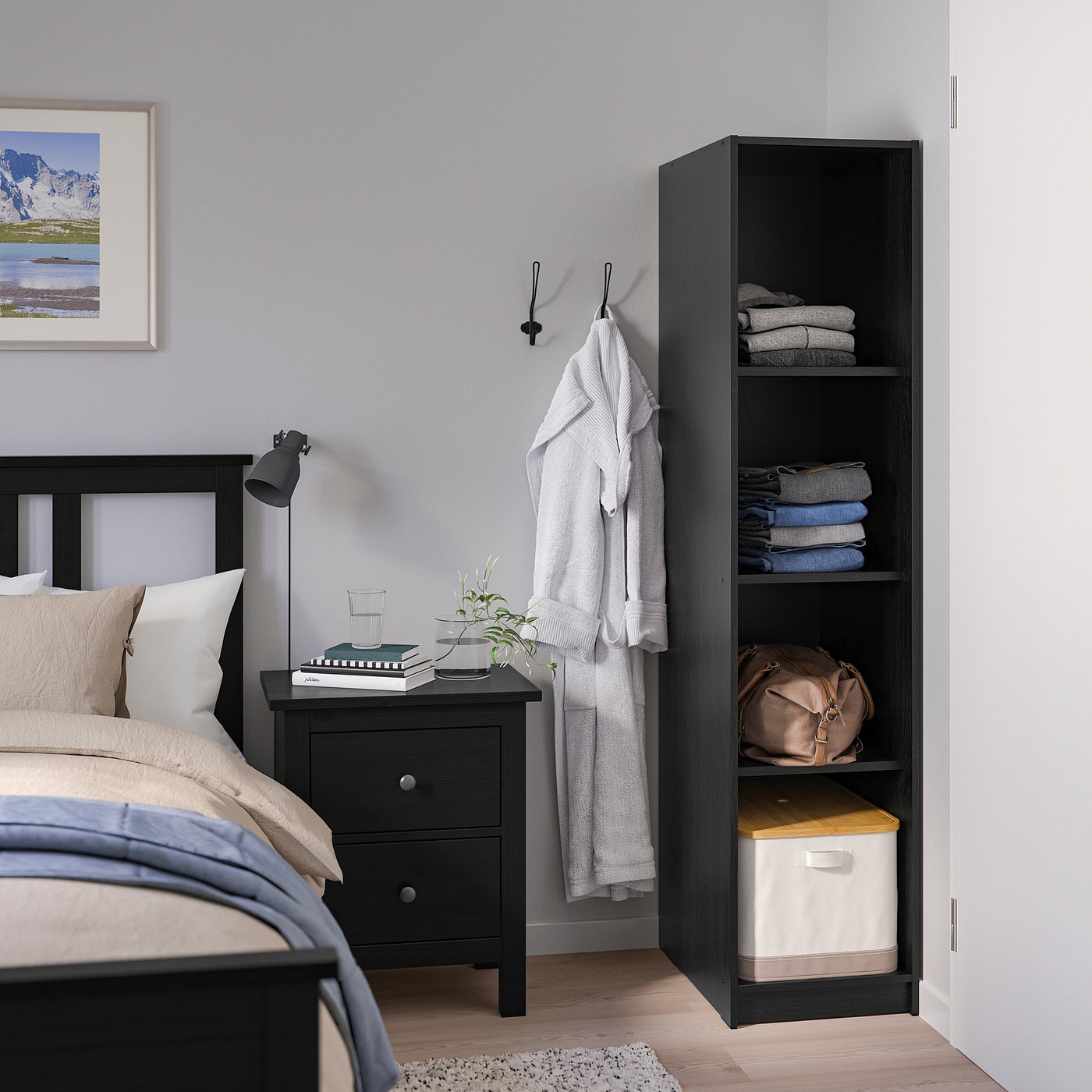 RAKKESTAD open wardrobe, blackbrown, 153/8x691/4" IKEA