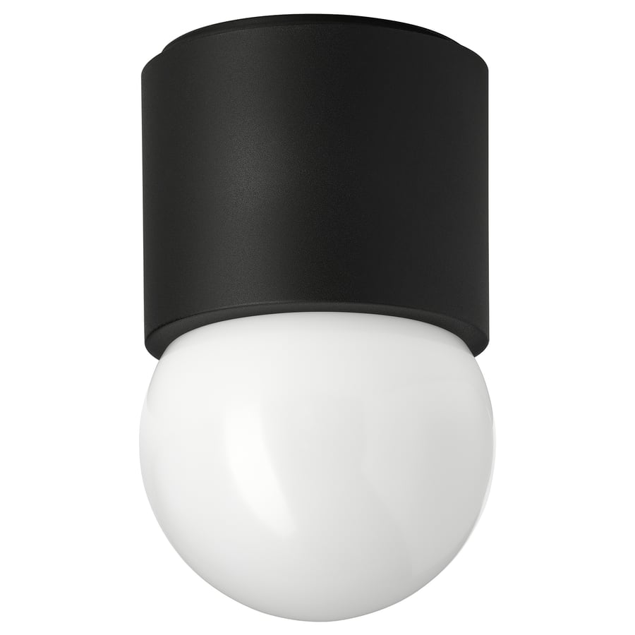 RAKSTA LED ceiling/wall lamp, black, 6x4" IKEA
