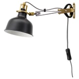 RANARP Wall/clamp spotlight with LED bulb, black