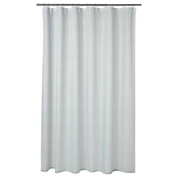 RÅNEÄLVEN shower curtain, white/turquoise, 71x71 - IKEA