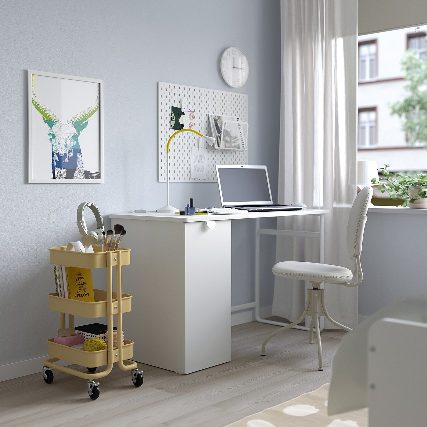 RÅSKOG utility cart, beige-yellow, 11x15x24