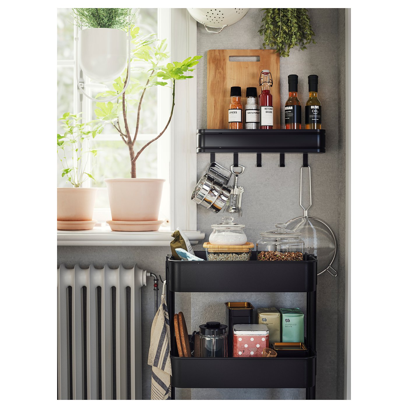 RÅSKOG utility cart, black, 133/4x173/4x303/8