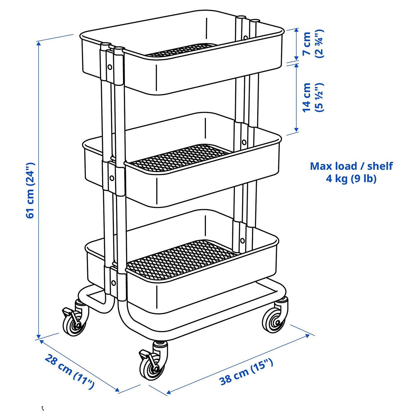 Utility cart, pink 5