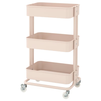 RÅSKOG Utility cart, pink, 13 3/4x17 3/4x30 3/8 "