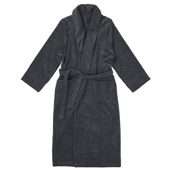 RASTÄLVEN bathrobe, dark gray, S/M IKEA