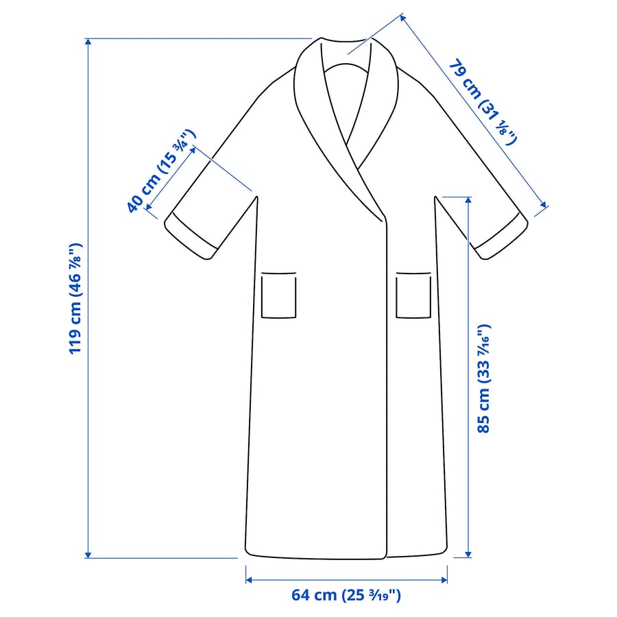 RASTÄLVEN bathrobe, dark gray, S/M IKEA