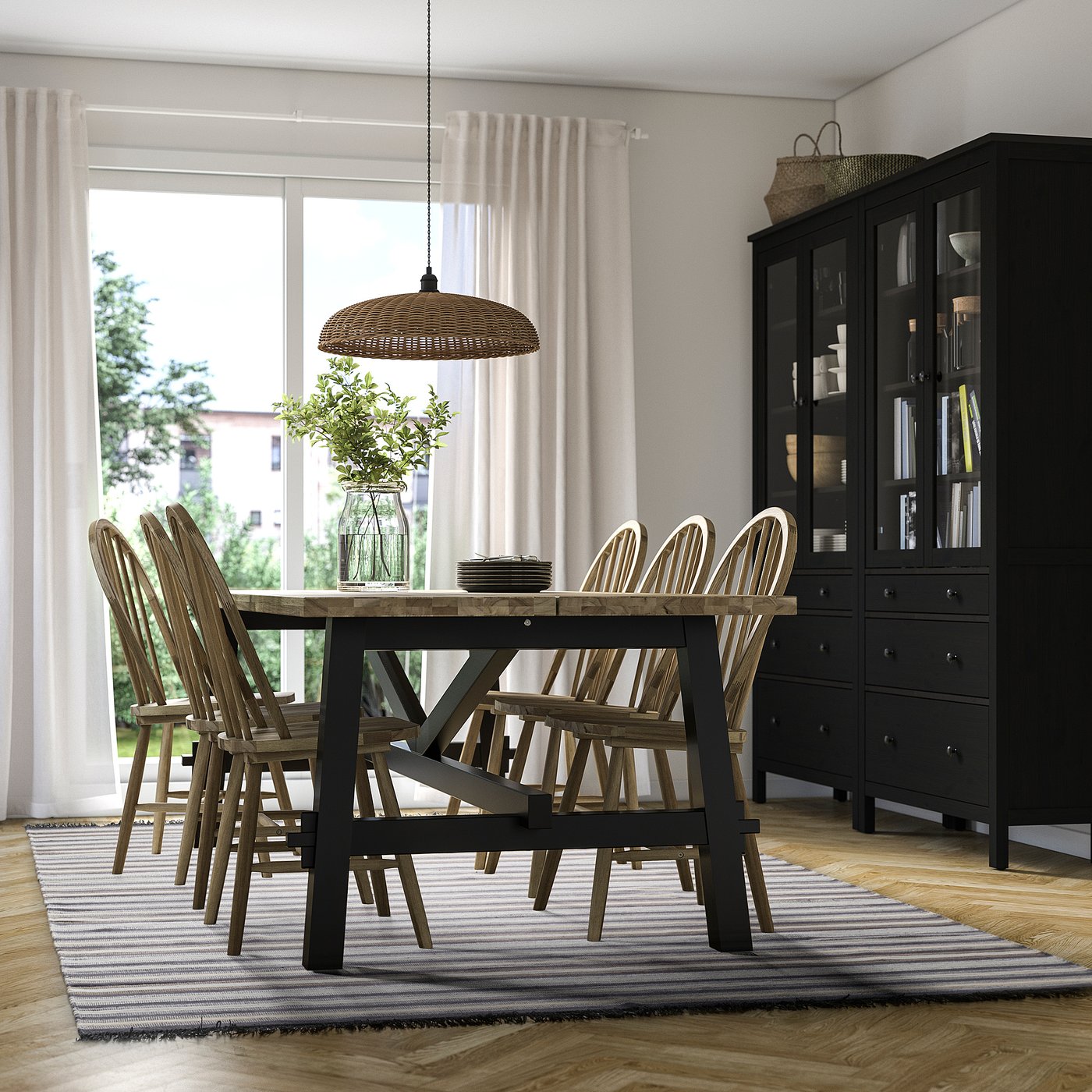 RÅVAROR rug, flatwoven, handwoven black/brown gray, 6'7