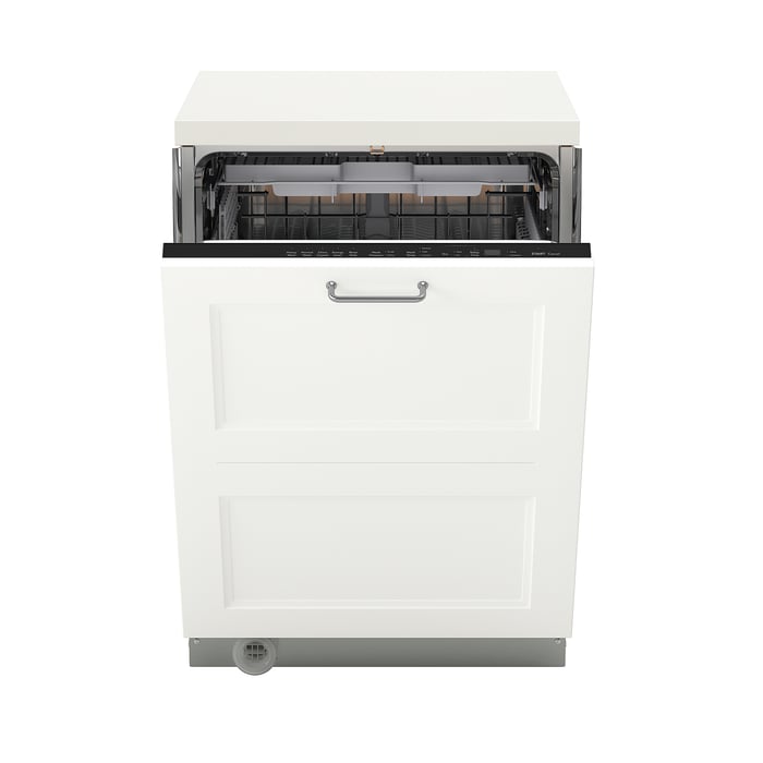 RENGJORD builtin dishwasher with 2 fronts, Axstad matt white, 24" IKEA