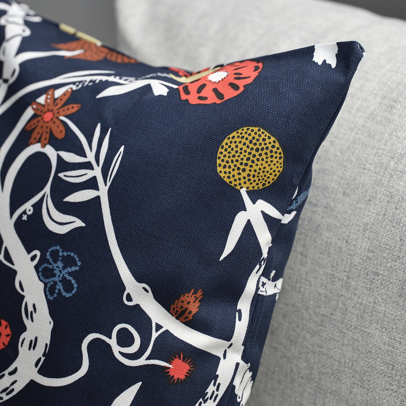 Cushion cover, dark blue/multicolor 4