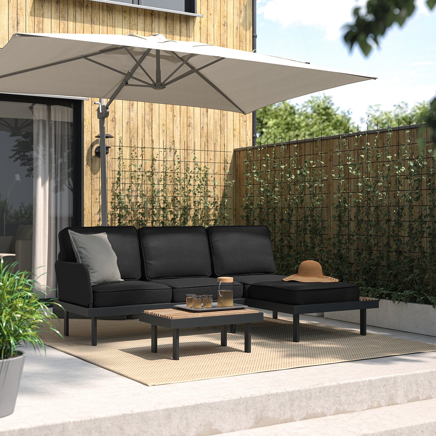 REVSKÄR 3-seat conversation set, outdoor anthracite/Järpön