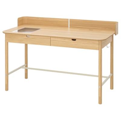 RIDSPÖ Desk, oak, 55 1/8x27 1/2 "