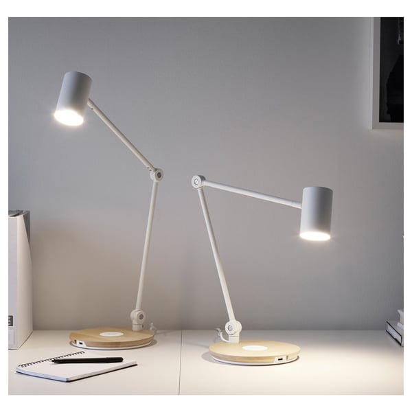 Riggad Led Work Lamp W Wireless Charging White Ikea