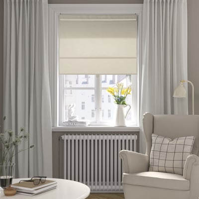 RINGBLOMMA Roman blind, beige, 34x63 "