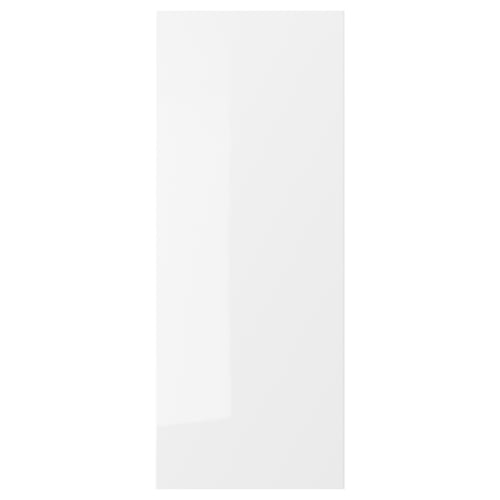 White, glossy kitchen cabinet door, modern design.