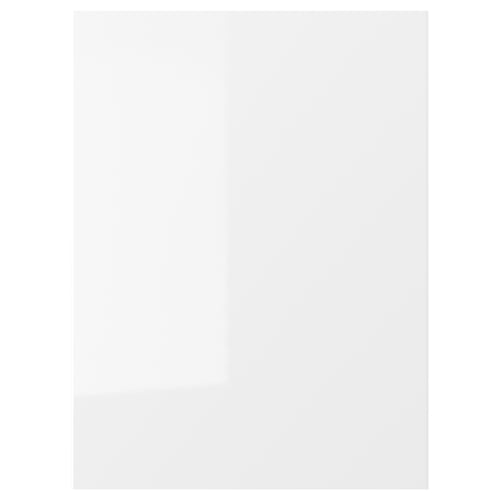 RINGHULT white glossy kitchen cabinet, square with rounded edges.