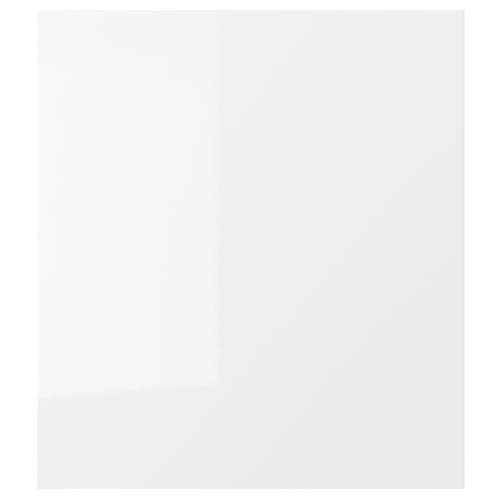 RINGHULT white kitchen cabinet, sleek and modern with glossy finish, fiberboard and melamine foil, durable and easy to clean.