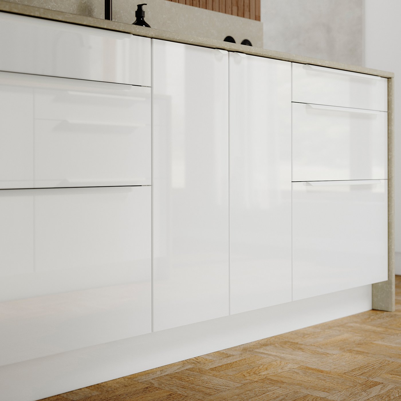 RINGHULT Door, high gloss white, 15x30