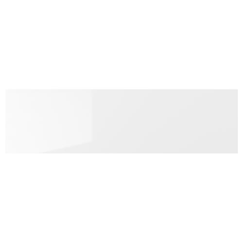 White glossy RINGHULT kitchen drawer, sleek and modern, durable, easy to clean.