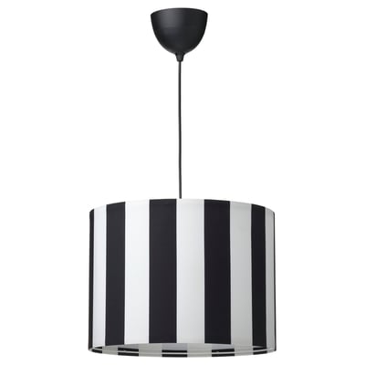 RINGSTA / HAVSDJUP Pendant lamp, black/white, 16 1/2 "