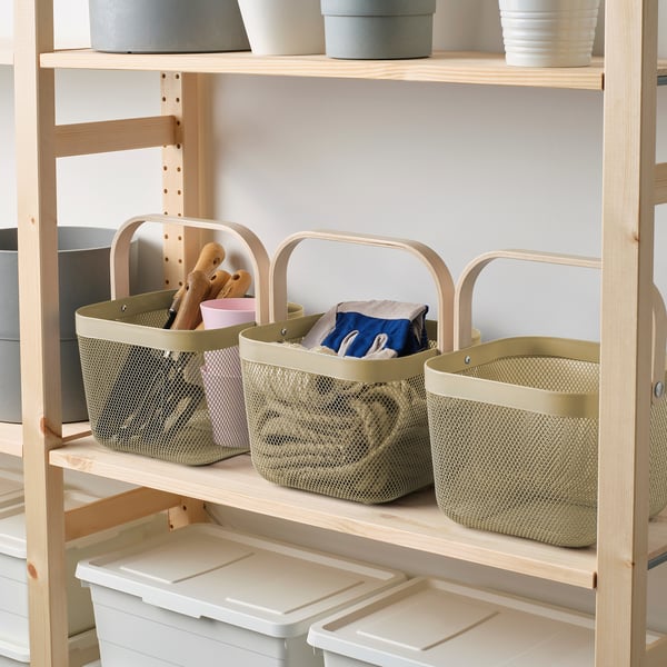 RISATORP Basket, light olive-green - IKEA