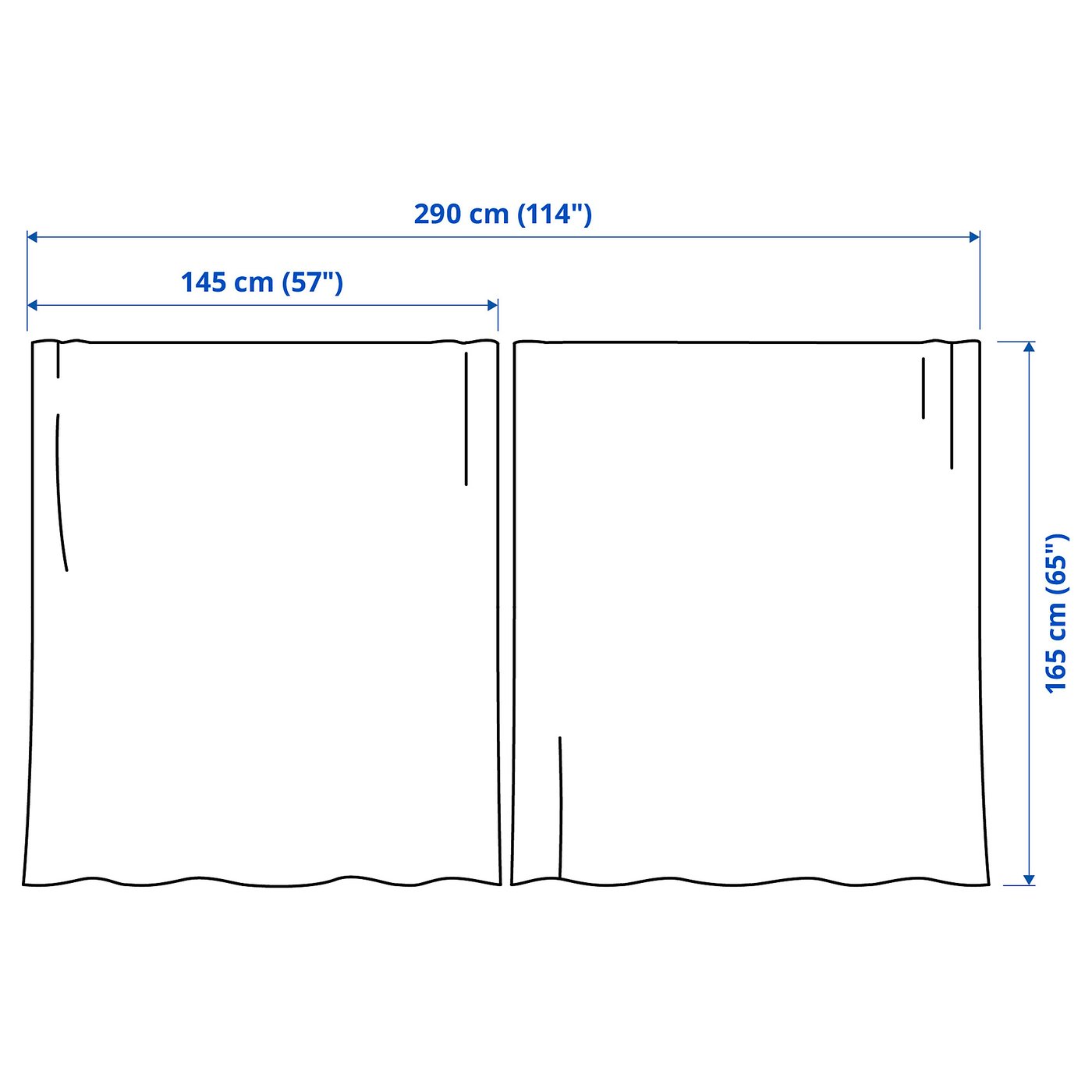 RITVA curtains with tie-backs, 1 pair, white/with heading tape