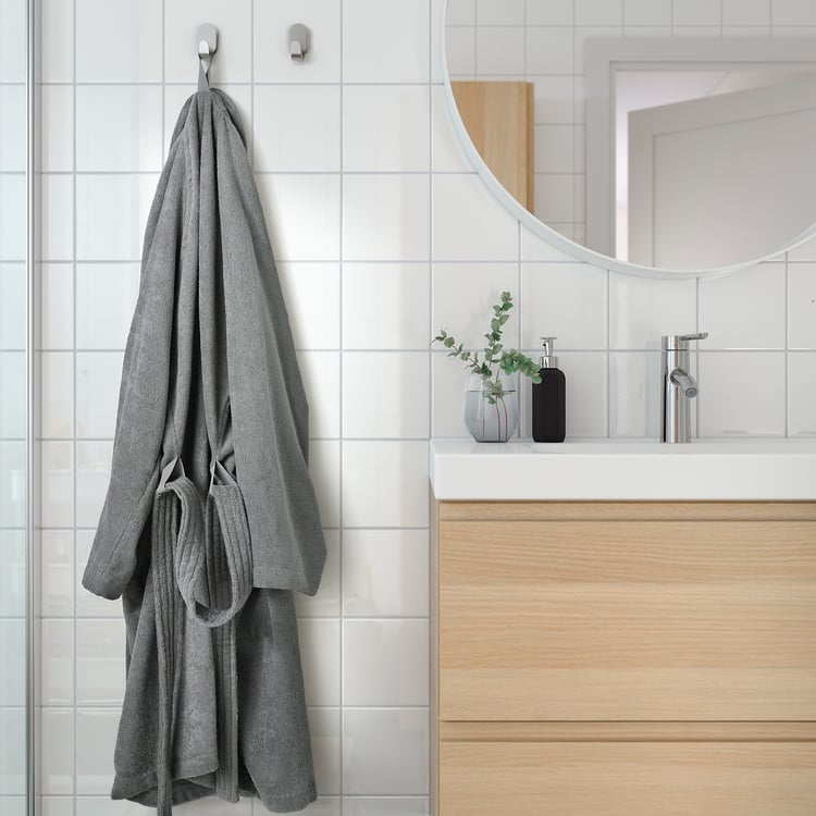 ROCKÅN Bathrobe, gray, S/M - IKEA