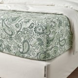 RODGERSIA Fitted sheet, green/white, King