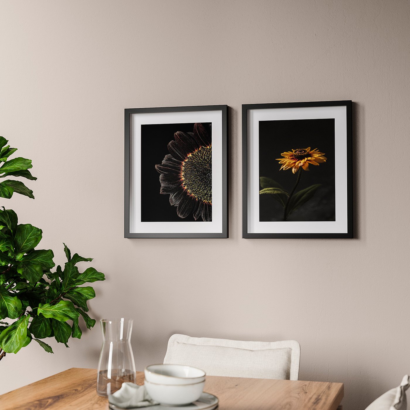 RÖDALM frame with poster, sunflowers, 16 ¼x20