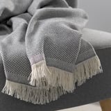 RÖNNBÄRSMAL Throw, gray/white, 51x67 "