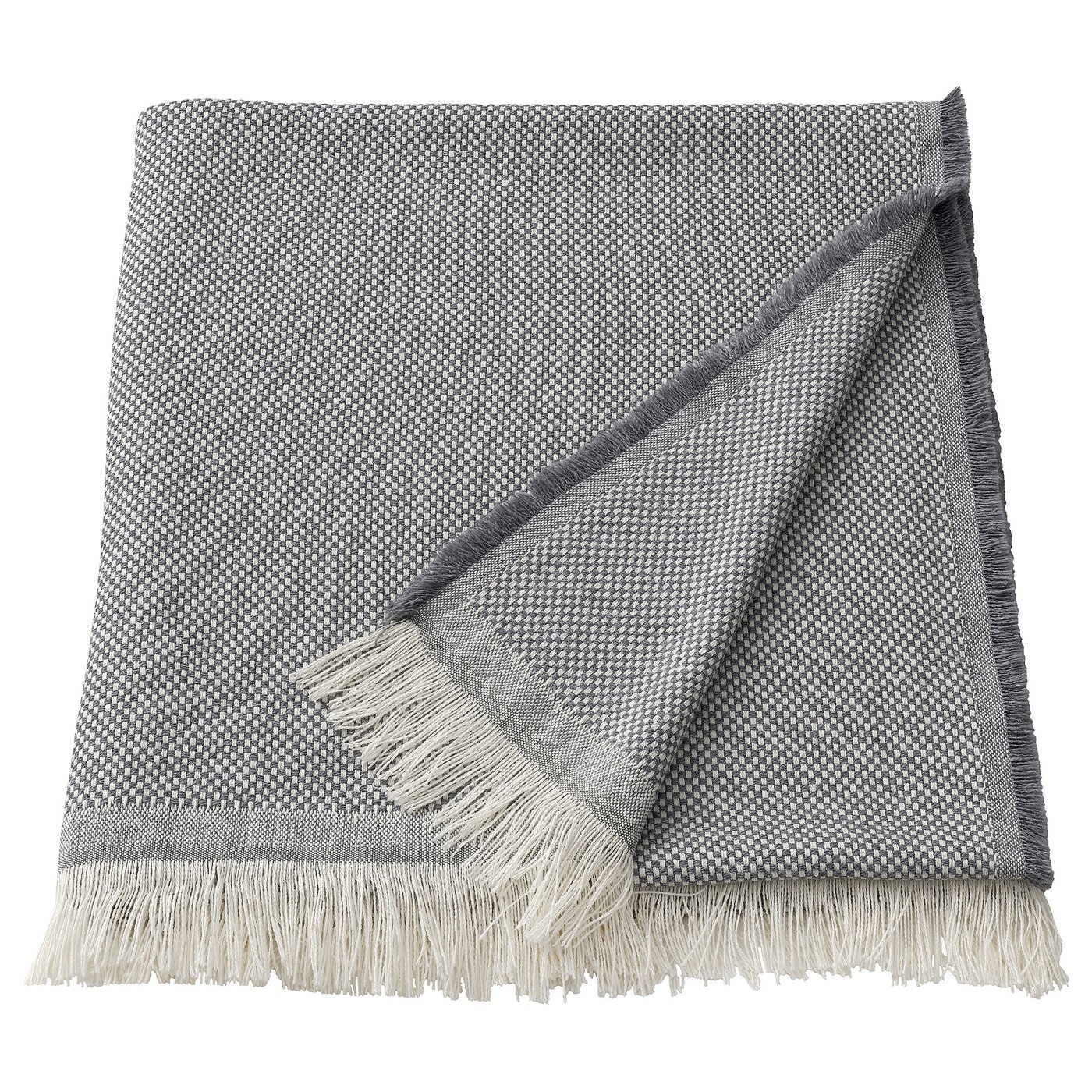 RÖNNBÄRSMAL throw, gray/white, 51x67" - IKEA US