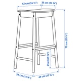 RÖNNINGE Bar stool, birch, 29 1/2 "