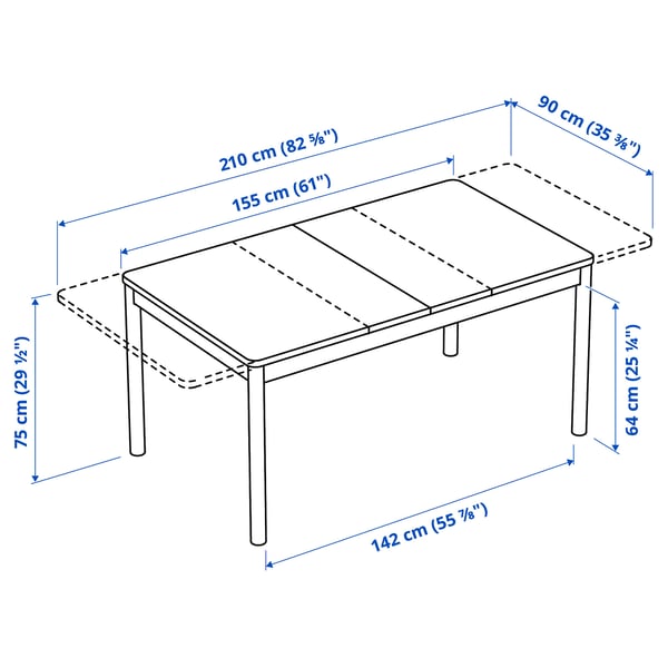 RÖNNINGE / KARLPETTER Table and 4 chairs, birch/Gunnared light green white, 61/82 5/8 "