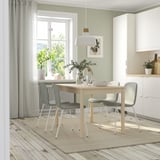 RÖNNINGE / KARLPETTER Table and 4 chairs, birch/Gunnared light green white, 46 1/2/68 1/8 "