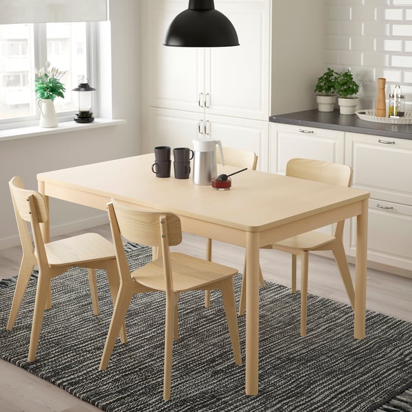 RÖNNINGE / LISABO Table and 4 chairs, birch/ash, 61/825/8x353/8x291/2