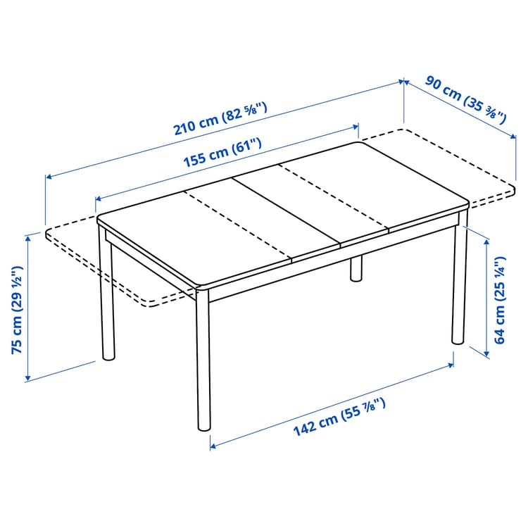 RÖNNINGE / RÖNNINGE table with 2 chairs and bench, birch/birch, 61/825